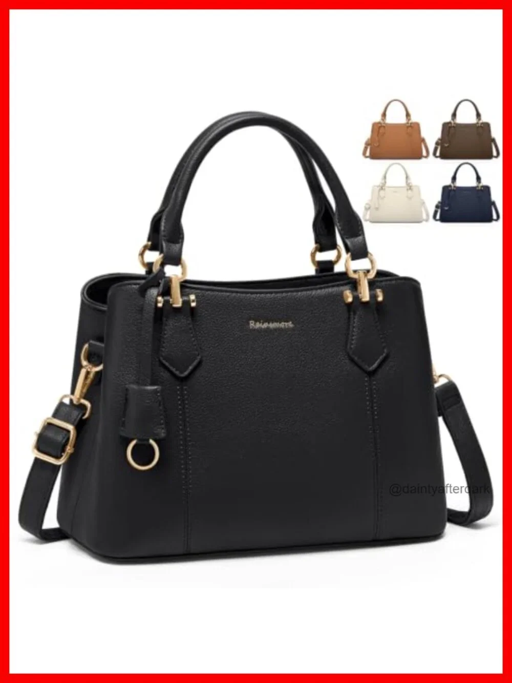 Waterproof Satchel Handbag Women Top-Handle Crossbody Faux Leather